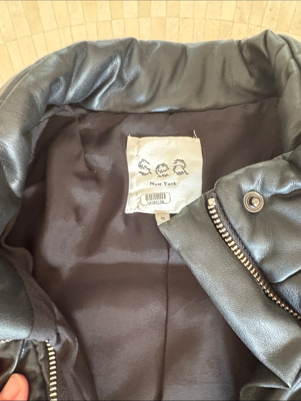 SEA NY Black bomber Jacket with Zipper & Snap Collar